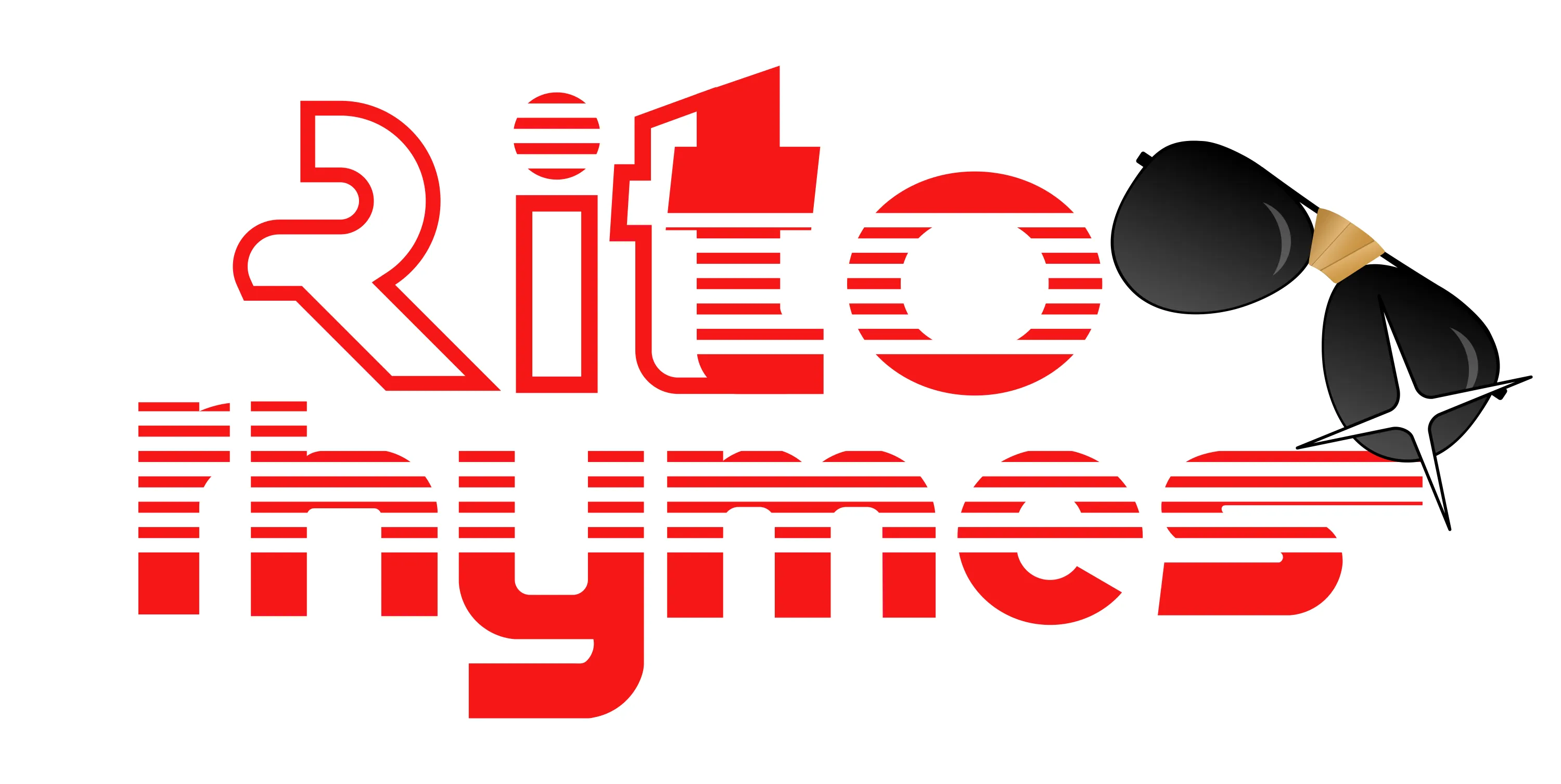 Rito Rhymes red wordmark for white backgrounds